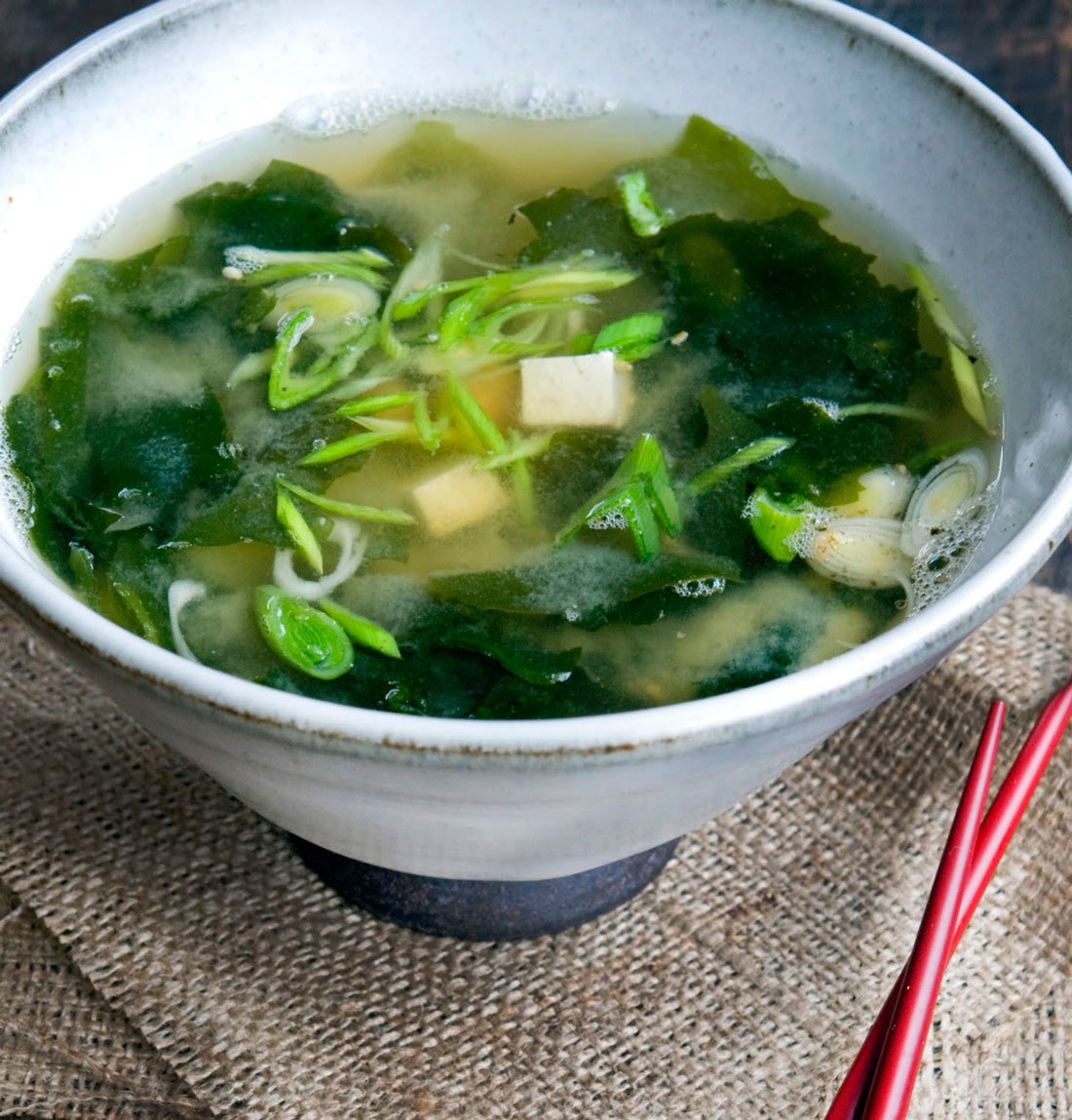 Wakame Miso Soup and Salad